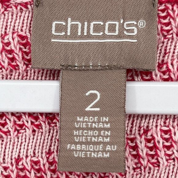 Chico’s Mingle Splice Scoopneck Pullover Sweater Women’s Size 2 XL‎ Asymmetrical - Picture 6 of 9